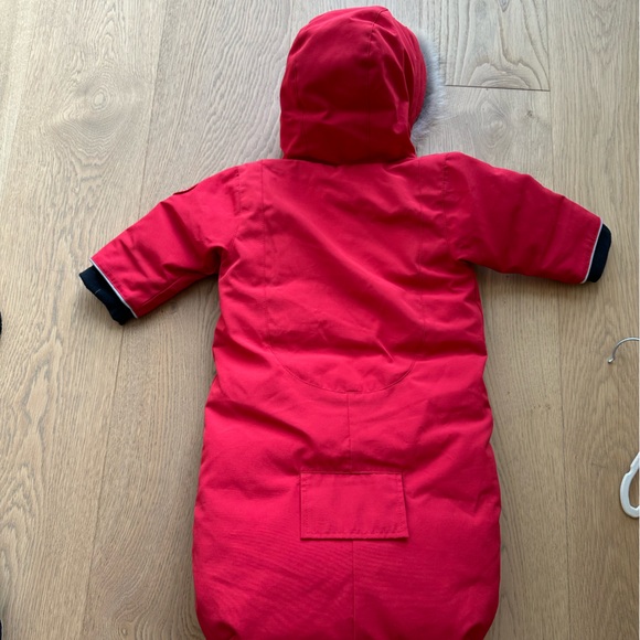 Canada Goose Red Infant Snowsuit with Black Lining - Picture 4 of 4